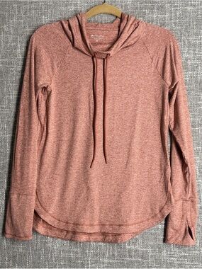 Athleta Uptempo Light Orange Heather Hooded Long-Sleeve Pullover